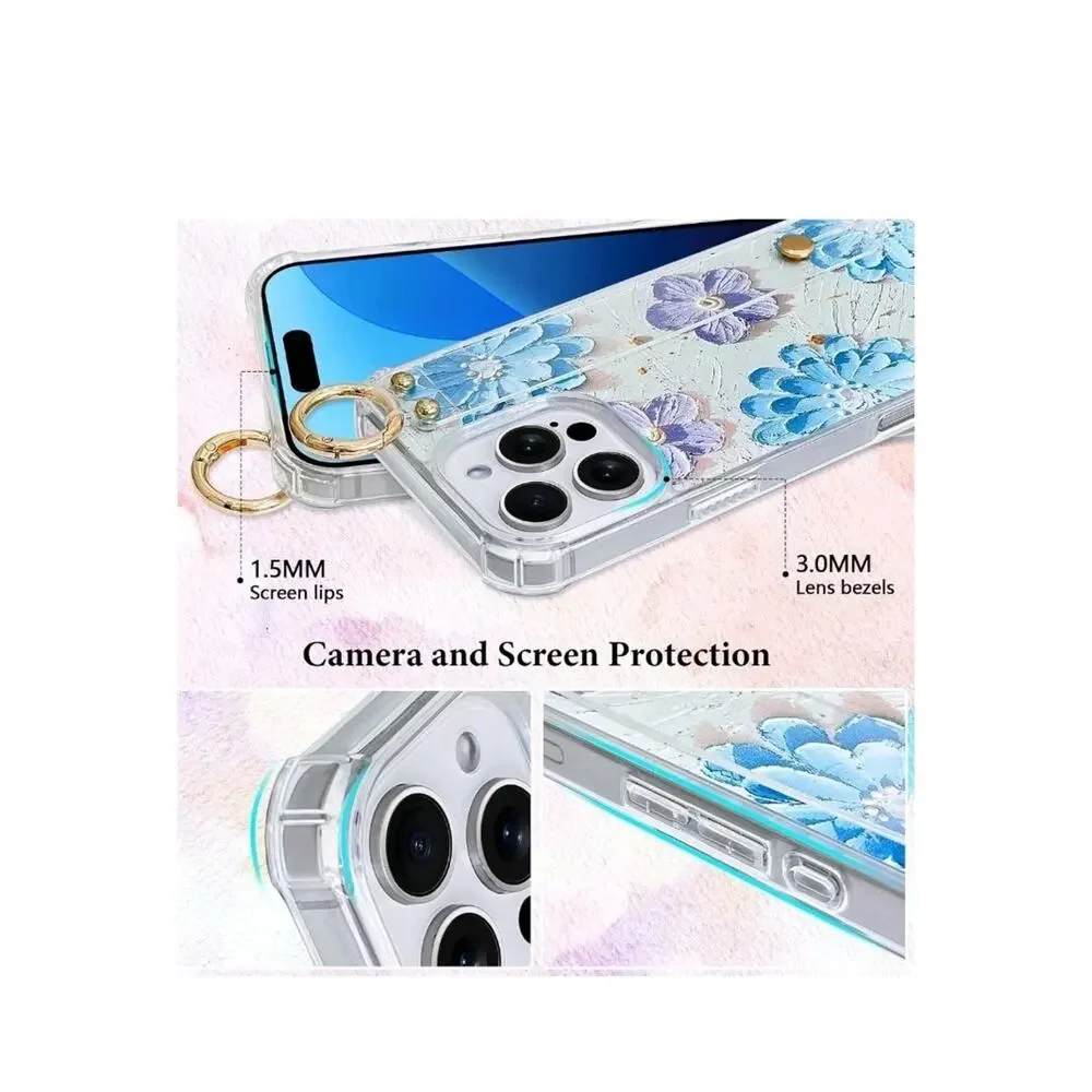 AIGOMARA for iPhone 16 Pro Case with Wristband and Bracelet Chain for Women s7